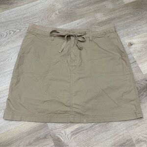 Faded Glory Khaki Mini Skirt with Tie Waist